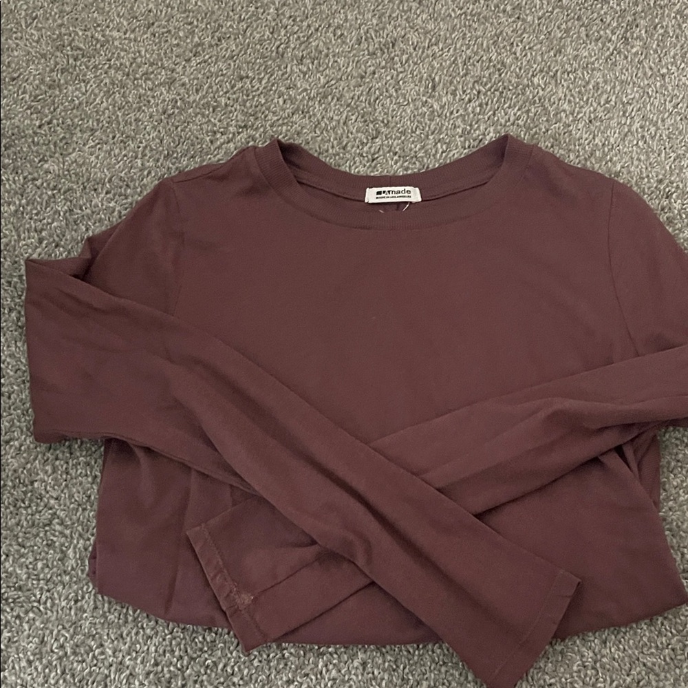 Sale🍁LAmade Women's Deep Burgundy Long Sleeve Tee